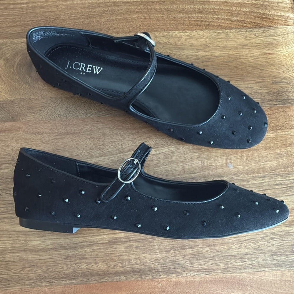 J. Crew Black Studded Mary Jane Flats - Picture 5 of 6